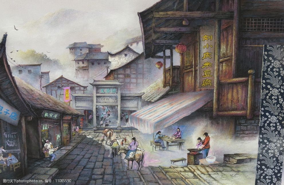 芙蓉鎮(zhèn)砂石畫圖片