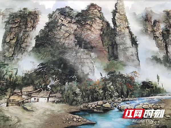 巨幅砂石畫亮相張家界，自然藝術(shù)點亮山水奇觀